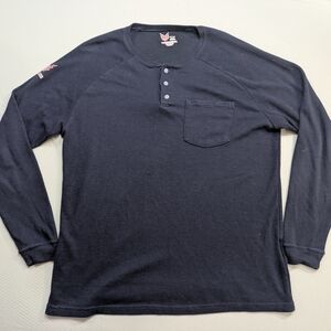 DriFire FR Shirt Mens Large Henley Long SleMen's Classic Navy Long Sleeve Henley